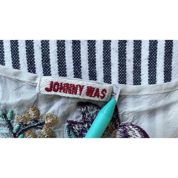 Johnny Was Kikimu Embroidered Crinkle Tunic - Size Medium - Picture 5 of 9